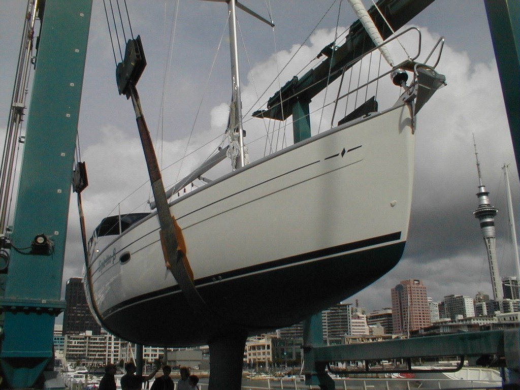 Spirito B ready for launching in the Viaduct - International Marine Brokers © International Marine Brokers New Zealand www.internationalmarine.co.nz